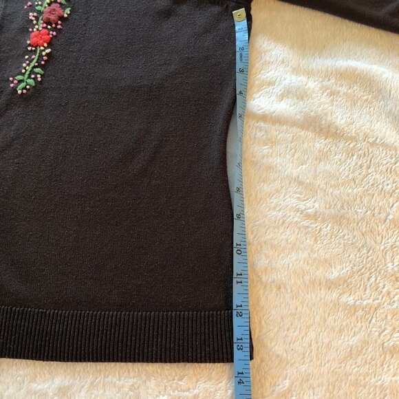 New York & Co Brown Embroidered Cardigan Size Large - Picture 5 of 8